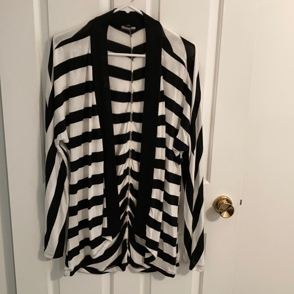 Allen B Striped Cardigan Sweater